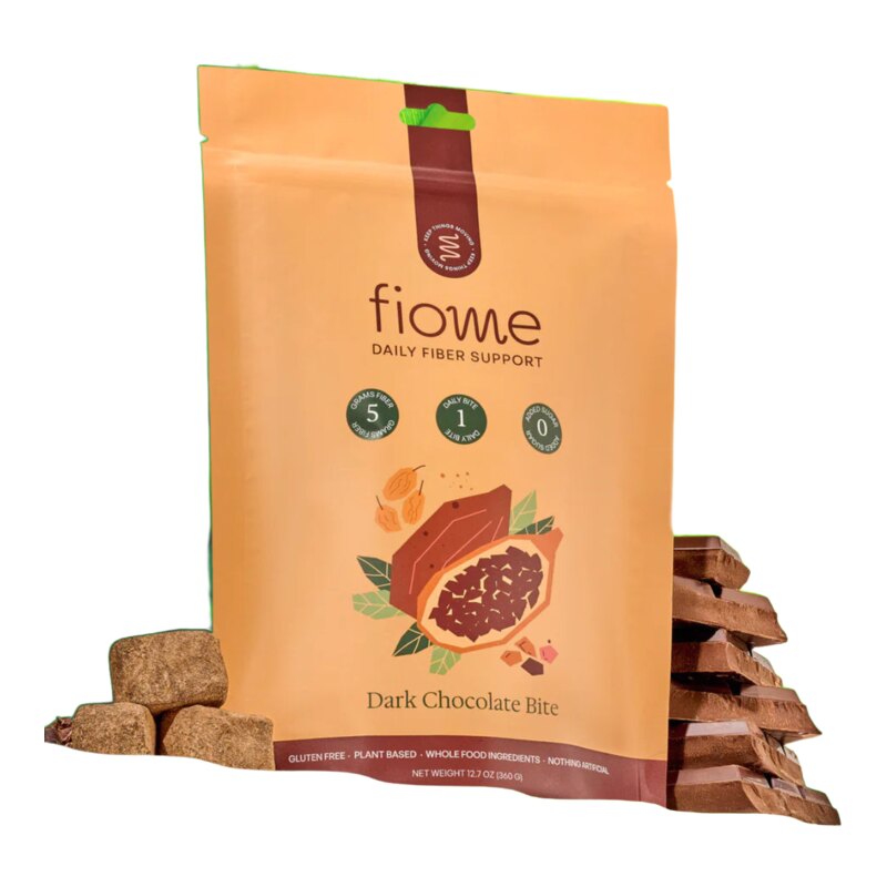 Fiome fiber bite DARK CHOCOLATE - white background