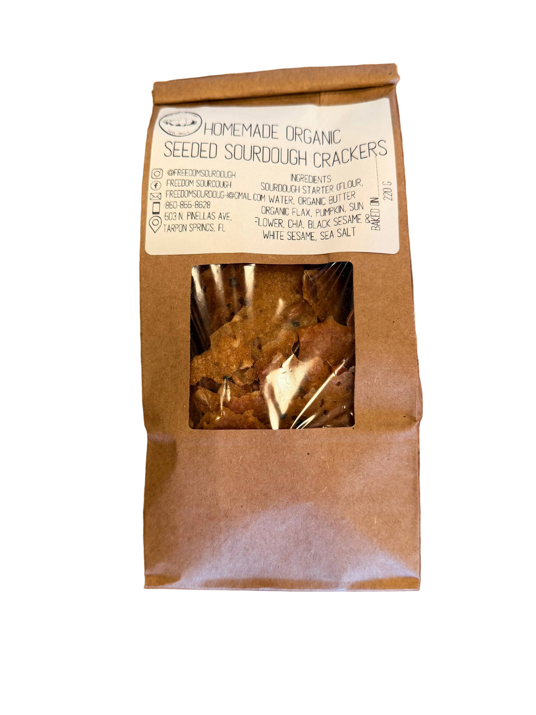 Sourdough Crackers Scratch - made in house -Organic Seeded