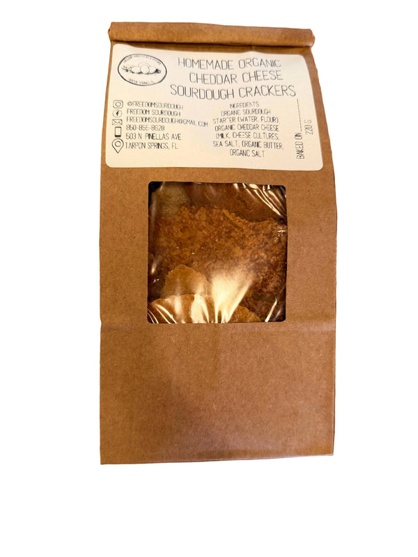 Sourdough Crackers Scratch - made in house -Organic Cheddar
