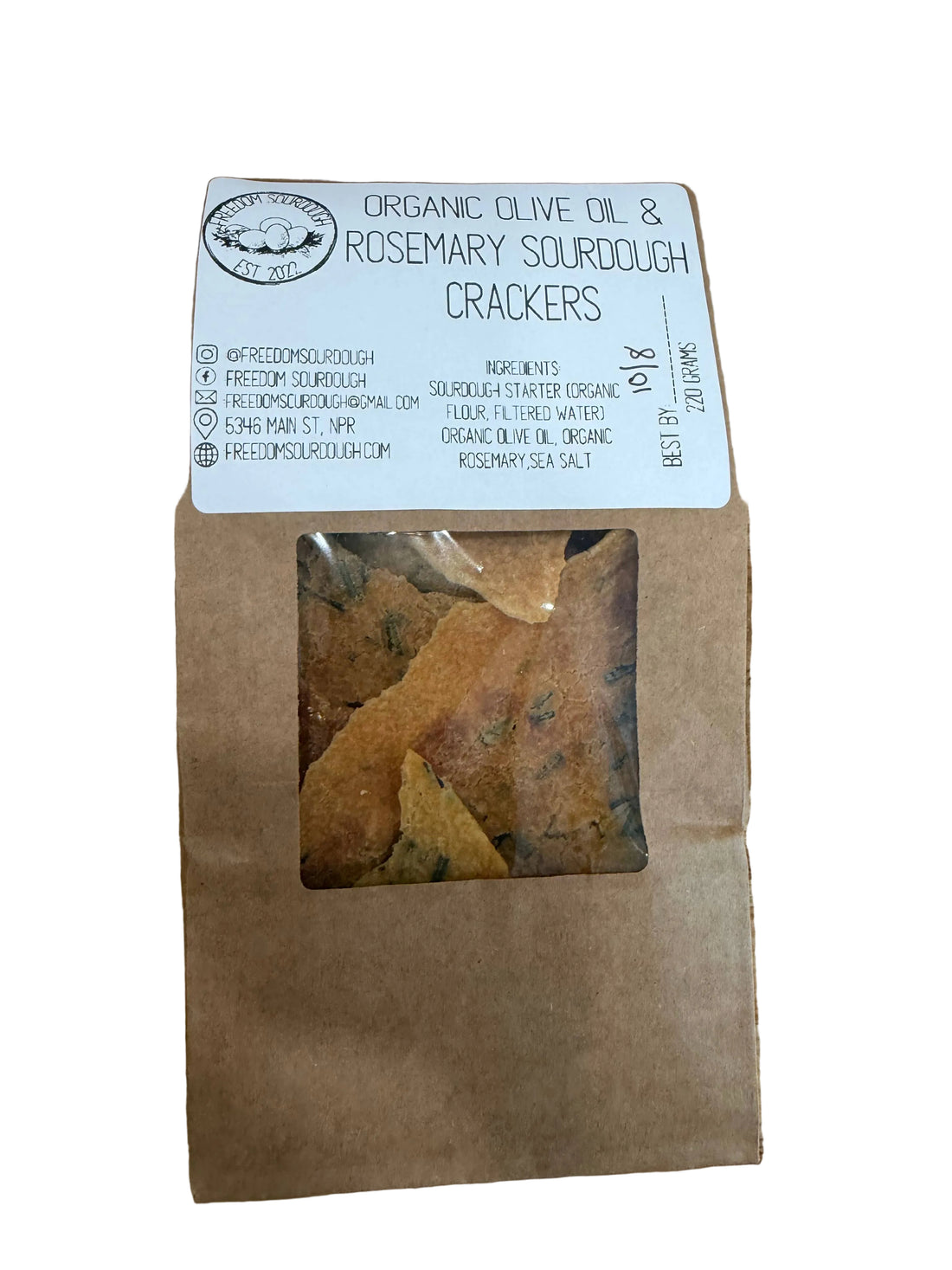 Sourdough Crackers Scratch made in house -Organic olive &rosemary